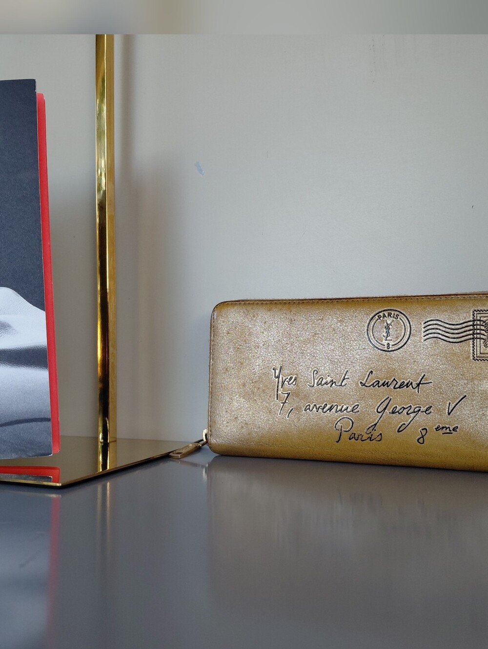 Yves Saint Laurent Metallic Gold Wallet - Picture 5 of 10
